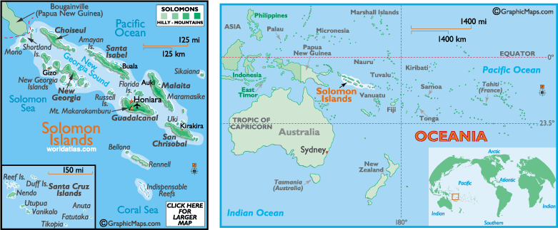 salomon inseln karte ozeania